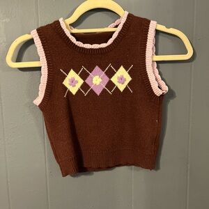 Brown and pink sweater vest